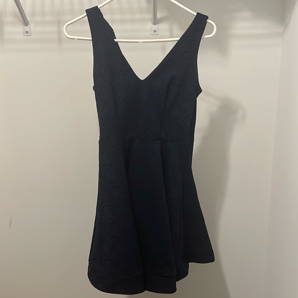 Dillards princess-line black and navy lace dress